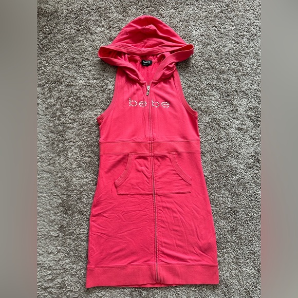 Bebe Zip Up Tank Top Sweater Dress with Swarovski Crystals - Picture 1 of 1